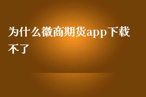 为什么徽商期货app下载不了_https://wap.sdxiaoxijinshu.com_期货_第1张