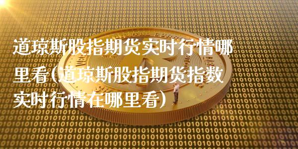 道琼斯股指期货实时行情哪里看(道琼斯股指期货指数实时行情在哪里看)_https://wap.sdxiaoxijinshu.com_期货_第1张