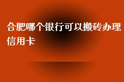 合肥哪个银行可以搬砖办理信用卡_https://wap.sdxiaoxijinshu.com_理财_第1张