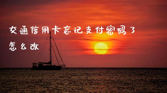 交通信用卡忘记支付密码了怎么改_https://wap.sdxiaoxijinshu.com_金融_第1张
