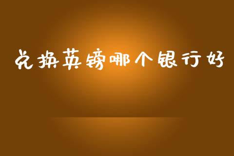 兑换英镑哪个银行好_https://wap.sdxiaoxijinshu.com_财经_第1张