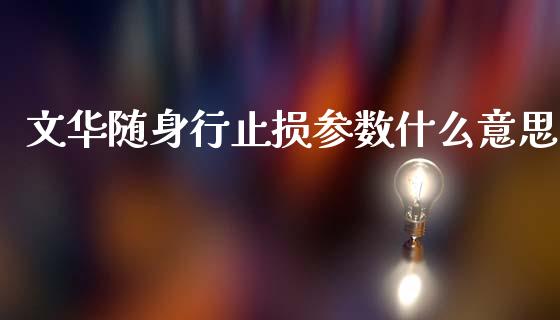 文华随身行止损参数什么意思_https://wap.sdxiaoxijinshu.com_理财_第1张