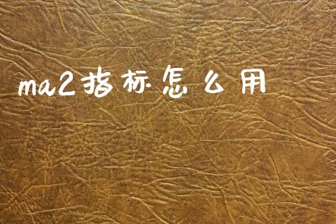 ma2指标怎么用_https://wap.sdxiaoxijinshu.com_财经_第1张