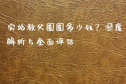实站教父圈圈多少钱？深度解析与全面评估_https://wap.sdxiaoxijinshu.com_期货_第1张