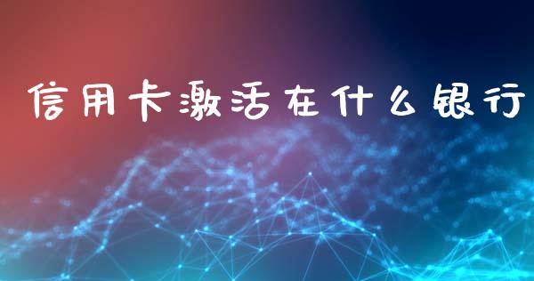信用卡激活在什么银行_https://wap.sdxiaoxijinshu.com_金融_第1张
