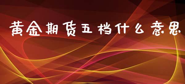 黄金期货五档什么意思_https://wap.sdxiaoxijinshu.com_期货_第1张
