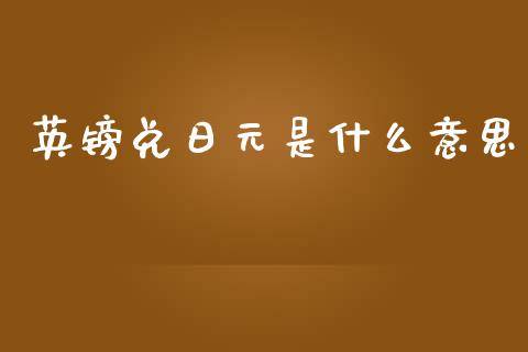 英镑兑日元是什么意思_https://wap.sdxiaoxijinshu.com_财经_第1张
