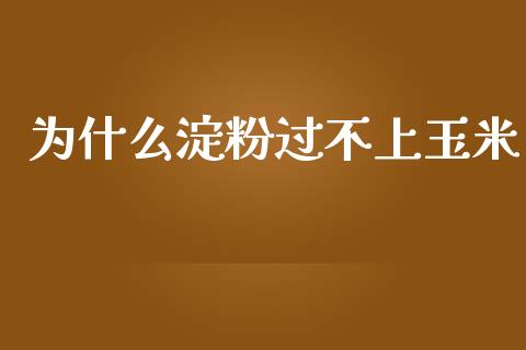 为什么淀粉过不上玉米_https://wap.sdxiaoxijinshu.com_期货_第1张
