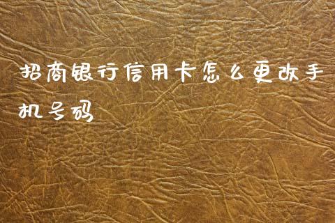 招商银行信用卡怎么更改手机号码_https://wap.sdxiaoxijinshu.com_金融_第1张