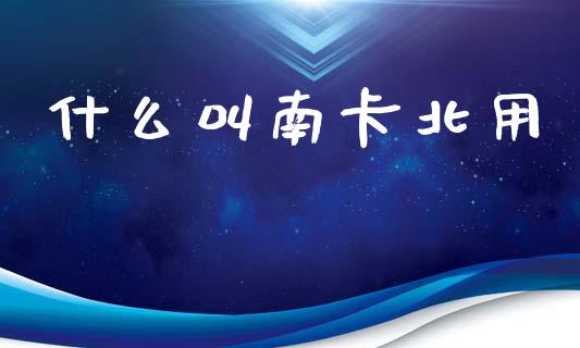 什么叫南卡北用_https://wap.sdxiaoxijinshu.com_财经_第1张