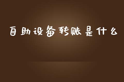 自助设备转账是什么_https://wap.sdxiaoxijinshu.com_金融_第1张