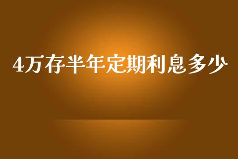 4万存半年定期利息多少_https://wap.sdxiaoxijinshu.com_理财_第1张