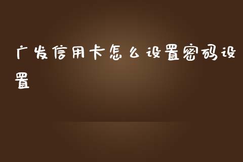 广发信用卡怎么设置密码设置_https://wap.sdxiaoxijinshu.com_金融_第1张