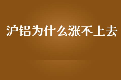 沪铝为什么涨不上去_https://wap.sdxiaoxijinshu.com_期货_第1张