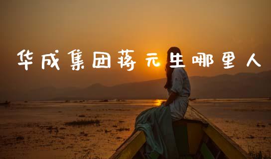 华成集团蒋元生哪里人_https://wap.sdxiaoxijinshu.com_理财_第1张