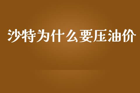 沙特为什么要压油价_https://wap.sdxiaoxijinshu.com_财经_第1张
