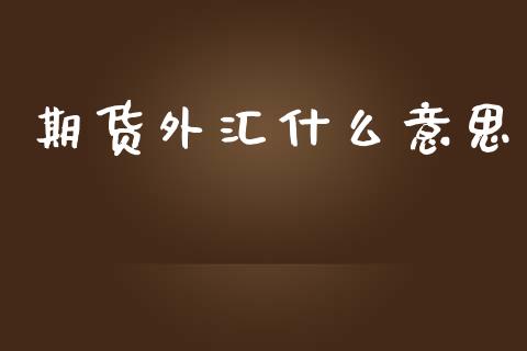期货外汇什么意思_https://wap.sdxiaoxijinshu.com_期货_第1张