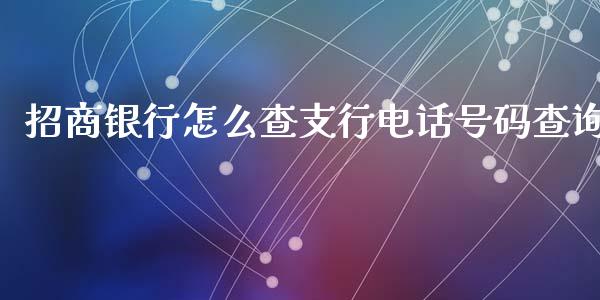 招商银行怎么查支行电话号码查询_https://wap.sdxiaoxijinshu.com_金融_第1张