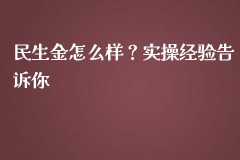 民生金怎么样？实操经验告诉你_https://wap.sdxiaoxijinshu.com_金融_第1张