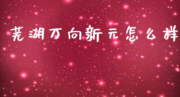芜湖万向新元怎么样_https://wap.sdxiaoxijinshu.com_财经_第1张
