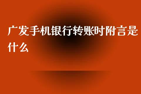 广发手机银行转账时附言是什么_https://wap.sdxiaoxijinshu.com_金融_第1张