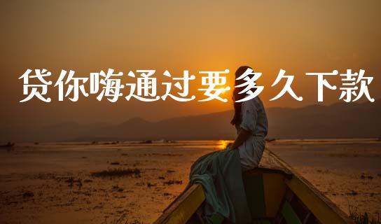 贷你嗨通过要多久下款_https://wap.sdxiaoxijinshu.com_理财_第1张