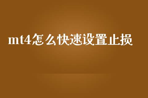 mt4怎么快速设置止损_https://wap.sdxiaoxijinshu.com_期货_第1张