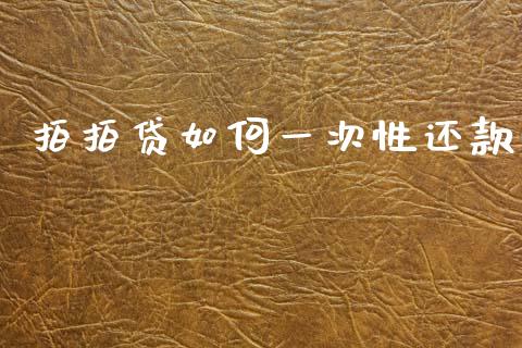 拍拍贷如何一次性还款_https://wap.sdxiaoxijinshu.com_理财_第1张