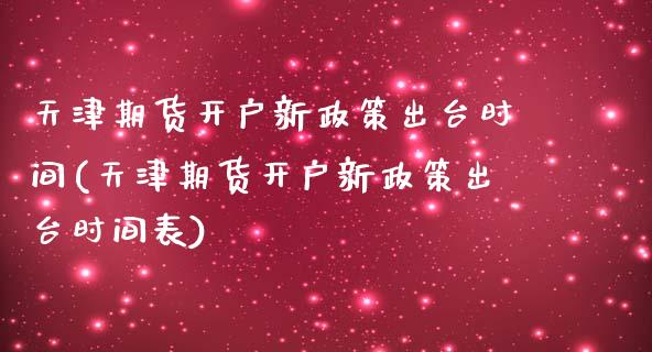 天津期货开户新政策出台时间(天津期货开户新政策出台时间表)_https://wap.sdxiaoxijinshu.com_期货_第1张