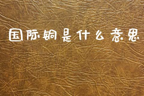 国际铜是什么意思_https://wap.sdxiaoxijinshu.com_期货_第1张