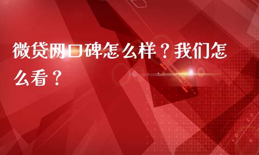 微贷网口碑怎么样？我们怎么看？_https://wap.sdxiaoxijinshu.com_理财_第1张