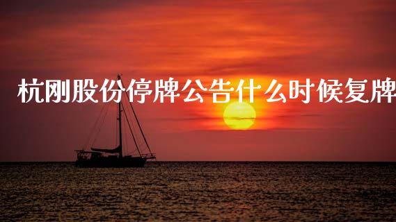 杭刚股份停牌公告什么时候复牌_https://wap.sdxiaoxijinshu.com_期货_第1张
