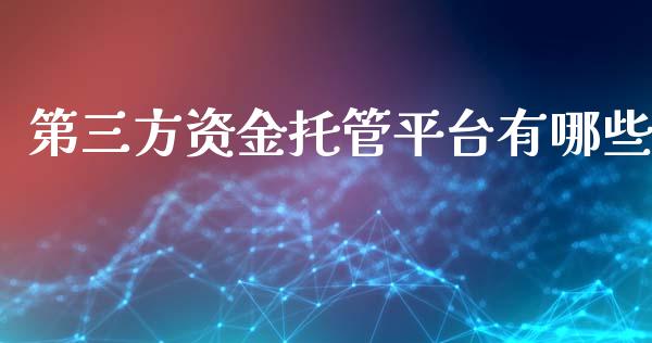 第三方资金托管平台有哪些_https://wap.sdxiaoxijinshu.com_金融_第1张
