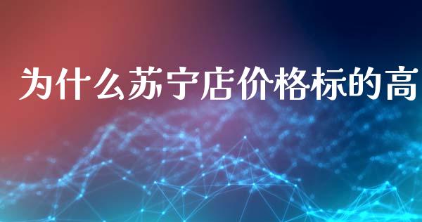为什么苏宁店价格标的高_https://wap.sdxiaoxijinshu.com_金融_第1张