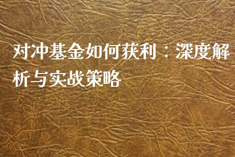 对冲基金如何获利：深度解析与实战策略_https://wap.sdxiaoxijinshu.com_财经_第1张