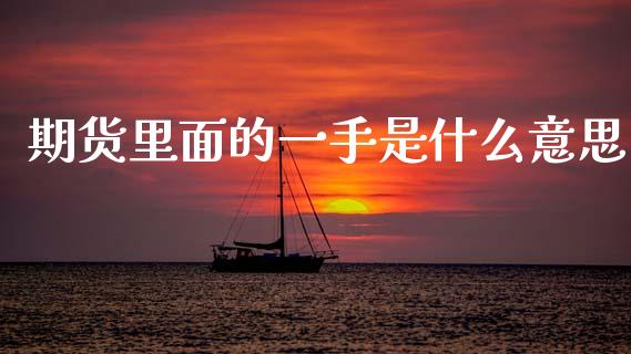 期货里面的一手是什么意思_https://wap.sdxiaoxijinshu.com_财经_第1张