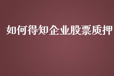 如何得知企业股票质押_https://wap.sdxiaoxijinshu.com_期货_第1张