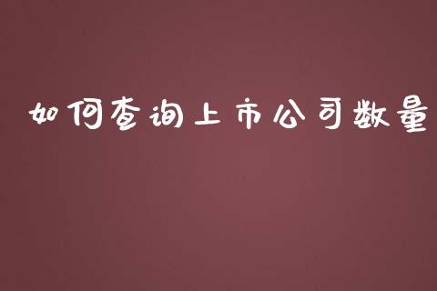 如何查询上市公司数量_https://wap.sdxiaoxijinshu.com_期货_第1张