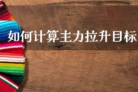 如何计算主力拉升目标_https://wap.sdxiaoxijinshu.com_财经_第1张