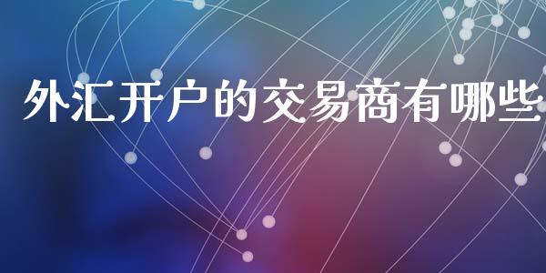 外汇开户的交易商有哪些_https://wap.sdxiaoxijinshu.com_理财_第1张
