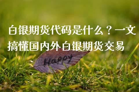 白银期货代码是什么？一文搞懂国内外白银期货交易_https://wap.sdxiaoxijinshu.com_金融_第1张