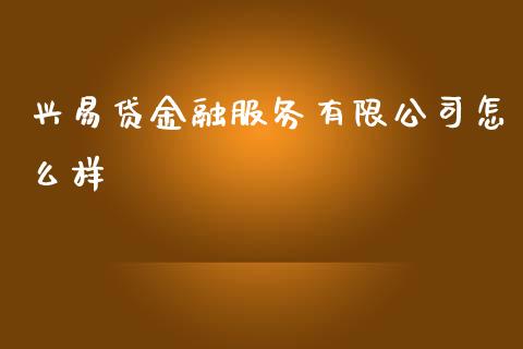 兴易贷金融服务有限公司怎么样_https://wap.sdxiaoxijinshu.com_财经_第1张
