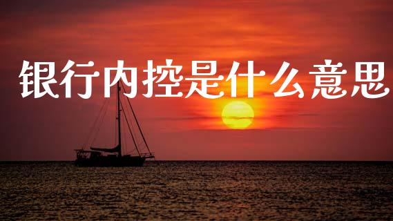 银行内控是什么意思_https://wap.sdxiaoxijinshu.com_理财_第1张