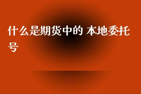 什么是期货中的 本地委托号_https://wap.sdxiaoxijinshu.com_期货_第1张