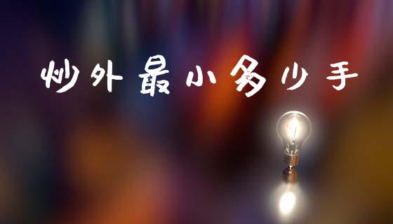 炒外最小多少手_https://wap.sdxiaoxijinshu.com_财经_第1张