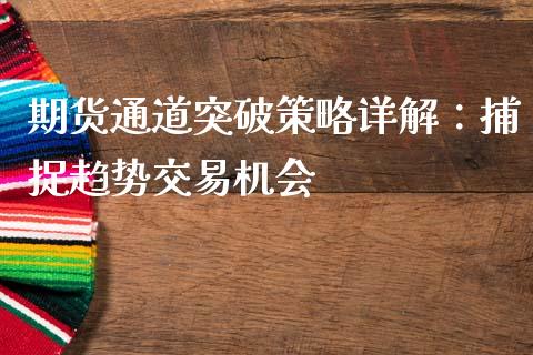 期货通道突破策略详解：捕捉趋势交易机会_https://wap.sdxiaoxijinshu.com_金融_第1张